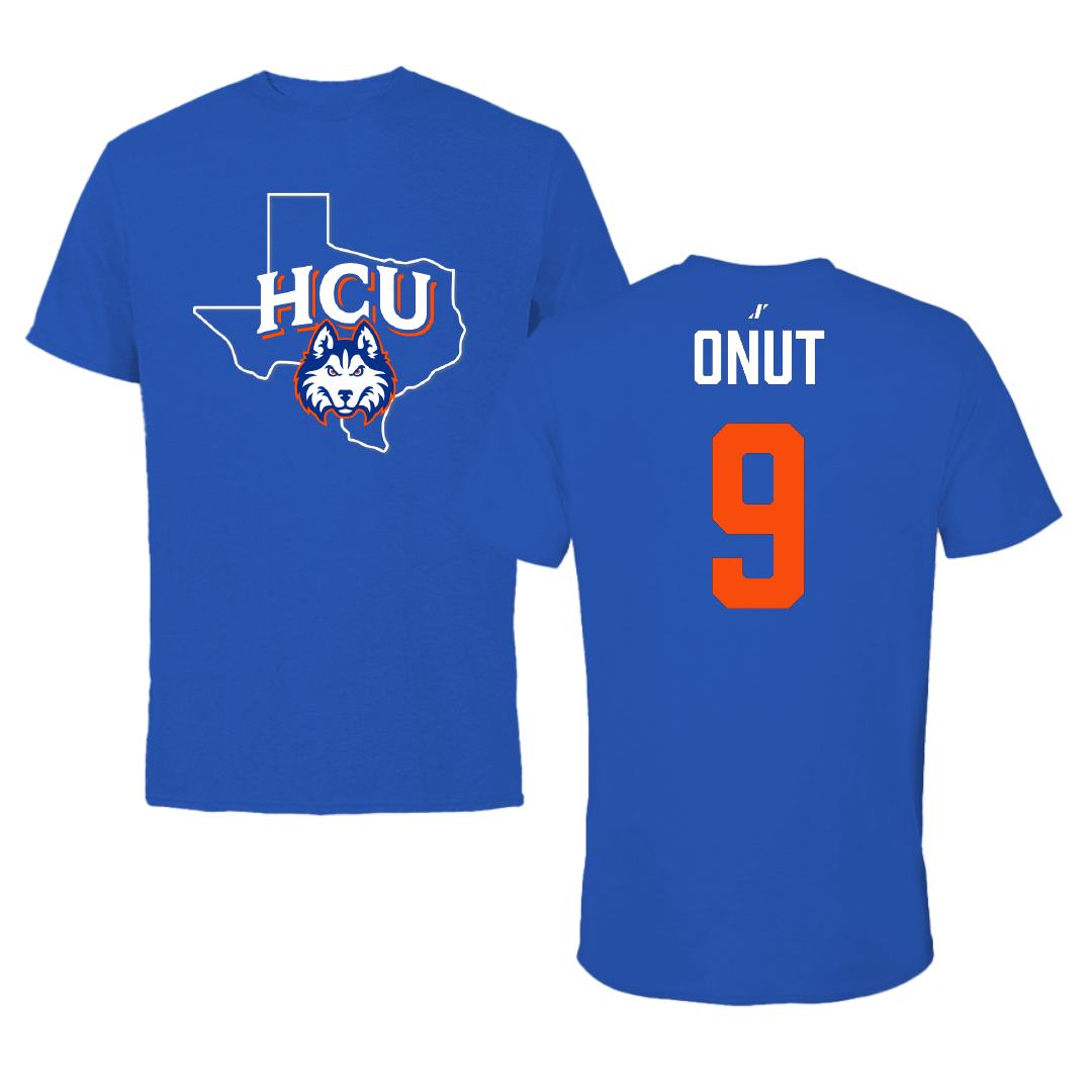 Houston Christian University Soccer Blue State Performance Tee - #9 Cezar Onut