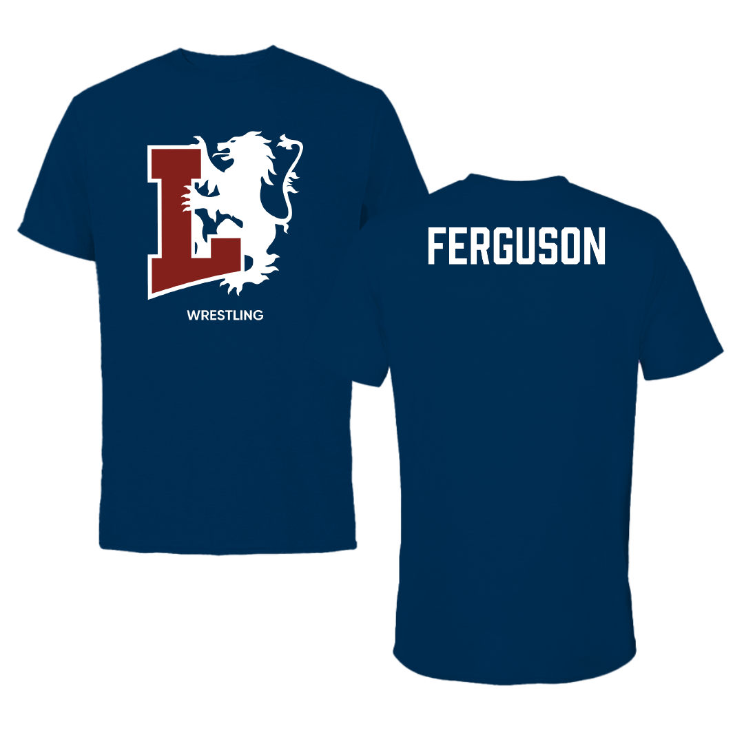 Lyon College Wrestling (M) Navy Performance Tee - Ty Ferguson