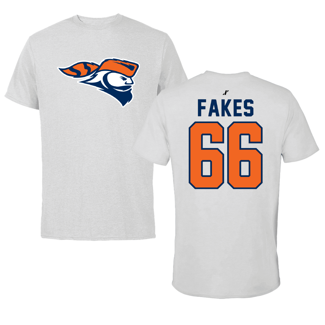 Carroll University Football Light Gray Tee - #66 Colton Fakes