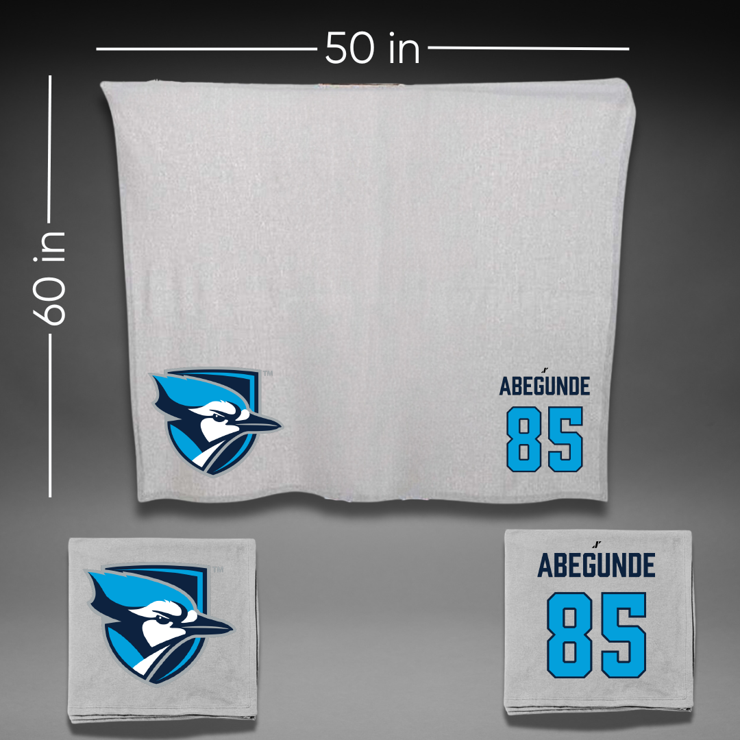 Elmhurst University Football Gray Blanket - #85 Daniel Abegunde