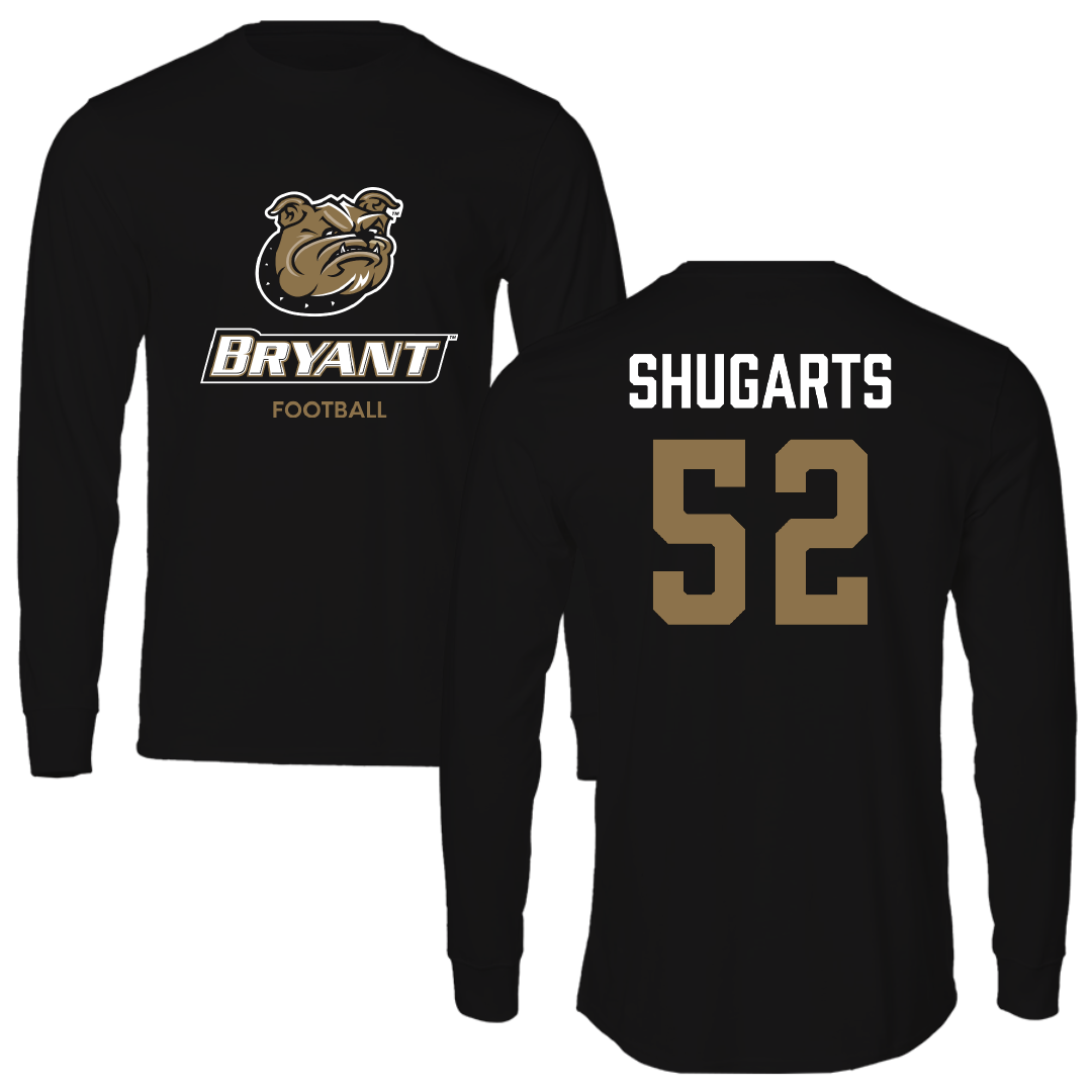 Bryant University Football Black Performance Long Sleeve - #52 Beau Shugarts