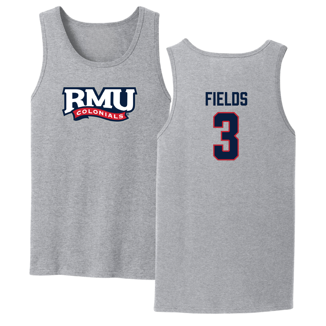Robert Morris University Basketball Sport Gray Tank Top - #3 Layke Fields