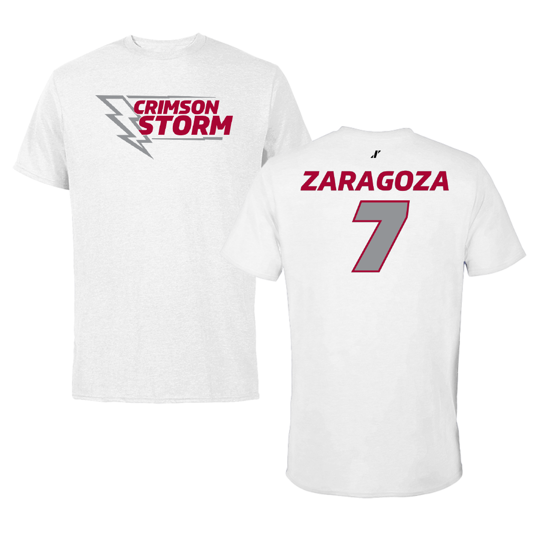Southern Nazarene University Rugby (W) White Performance Tee - #7 Jada Zaragoza