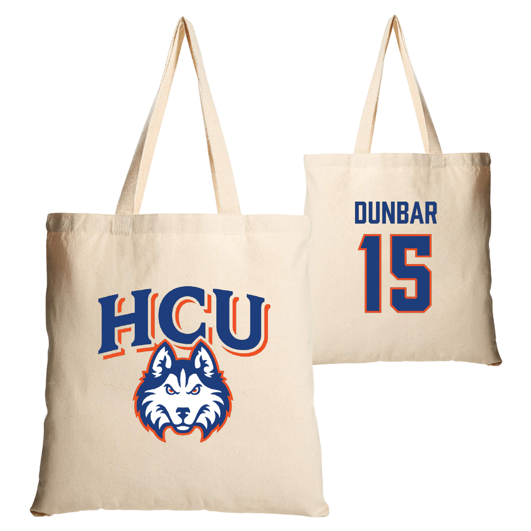 Houston Christian University Soccer (W) Tan Canvas Tote Bag - #15 Brynn Dunbar