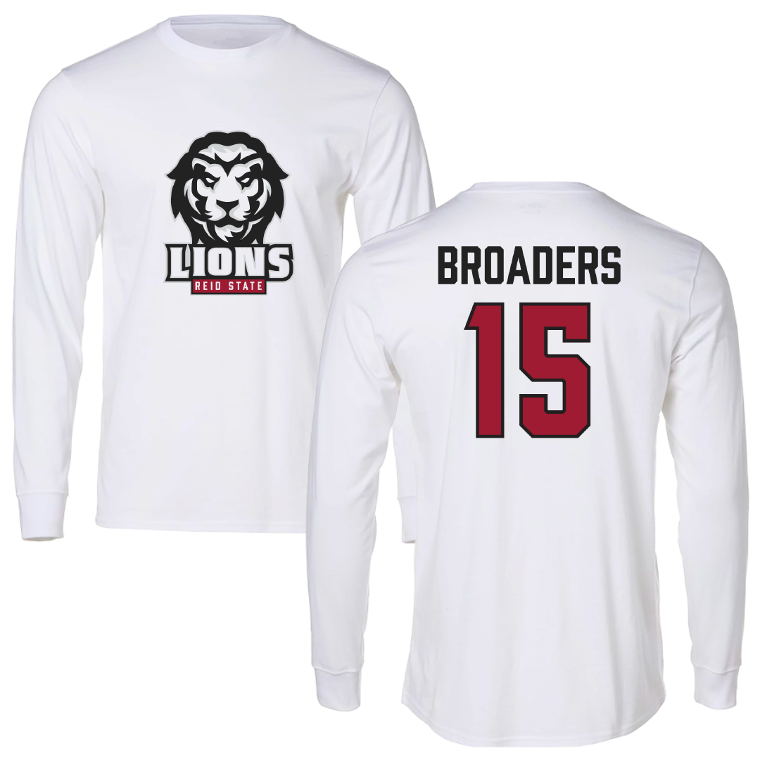 Reid State Community College Basketball (M) White Long Sleeve - #15 Jaylen Broaders