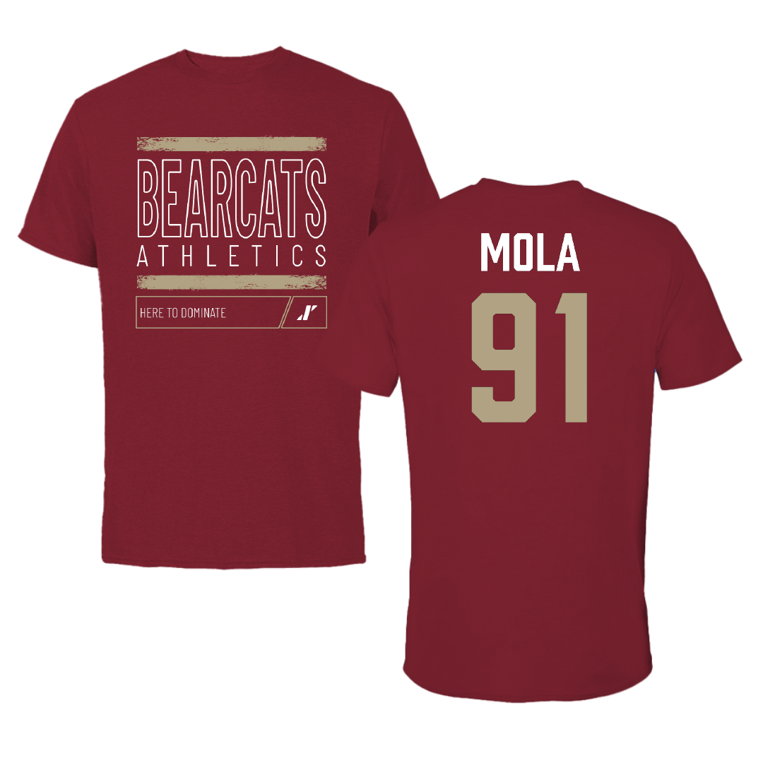 Willamette University Football Cardinal Dominate Tee - #91 Elijah Mola