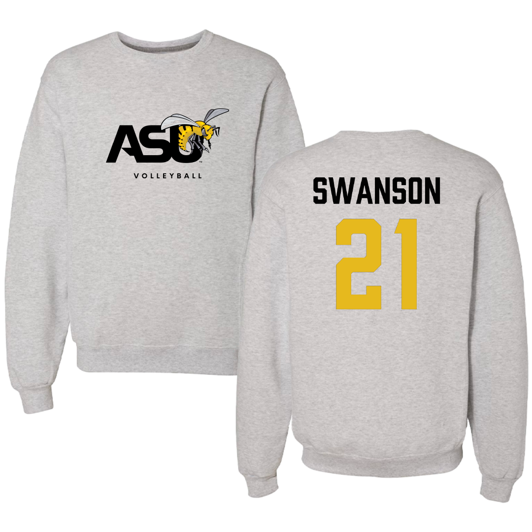 Alabama State University Volleyball (W) Light Gray Crewneck - #21 Breanna Swanson