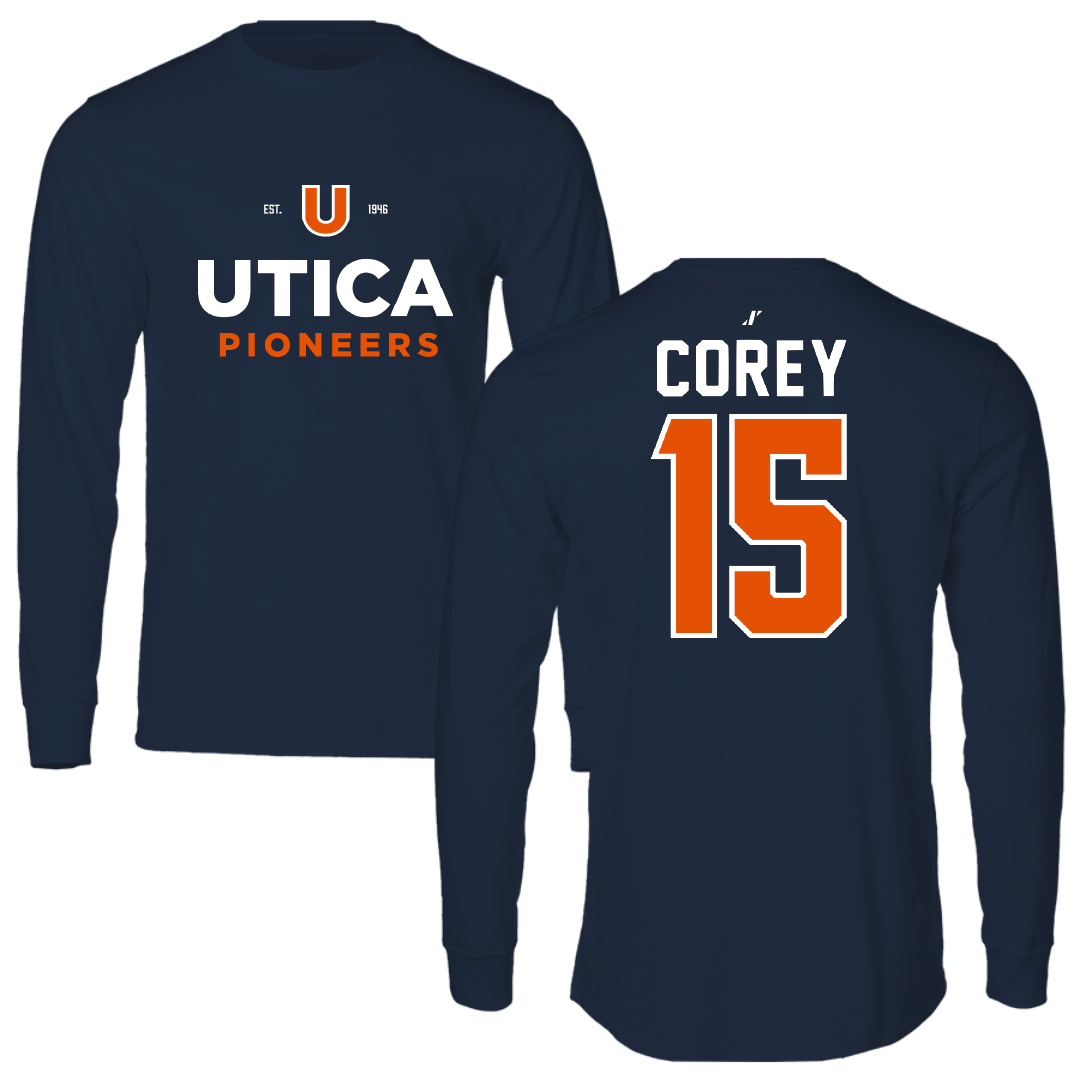 Utica University Baseball Navy General Long Sleeve - #15 Eric Corey