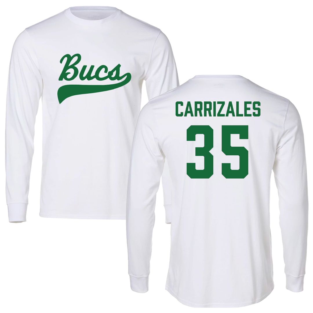 Shelton State Community College Baseball White Performance Long Sleeve - #35 Aiden Carrizales