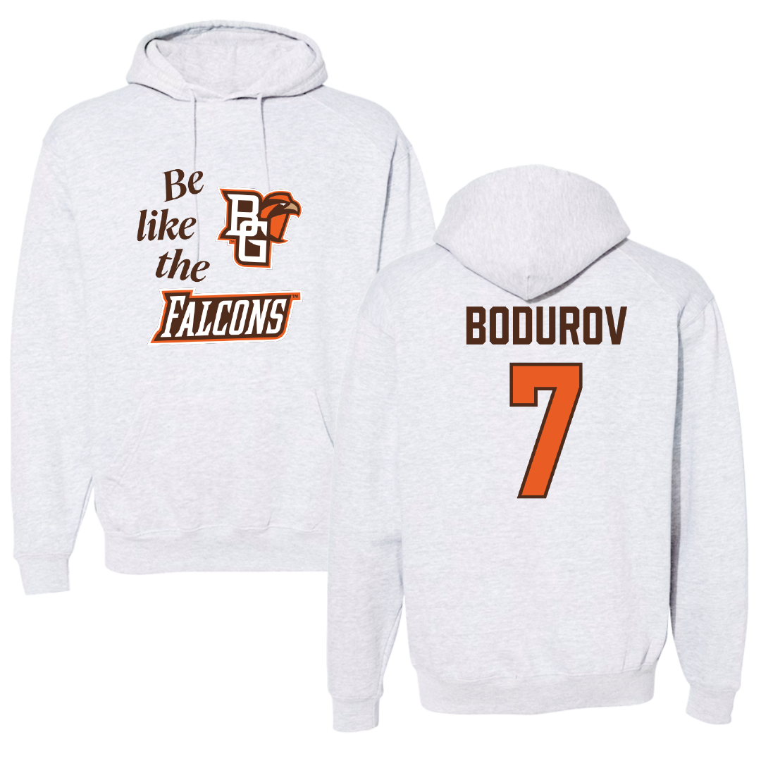 Bowling Green State University Soccer Light Gray Be Like Us Hoodie - #7 Ryko Bodurov