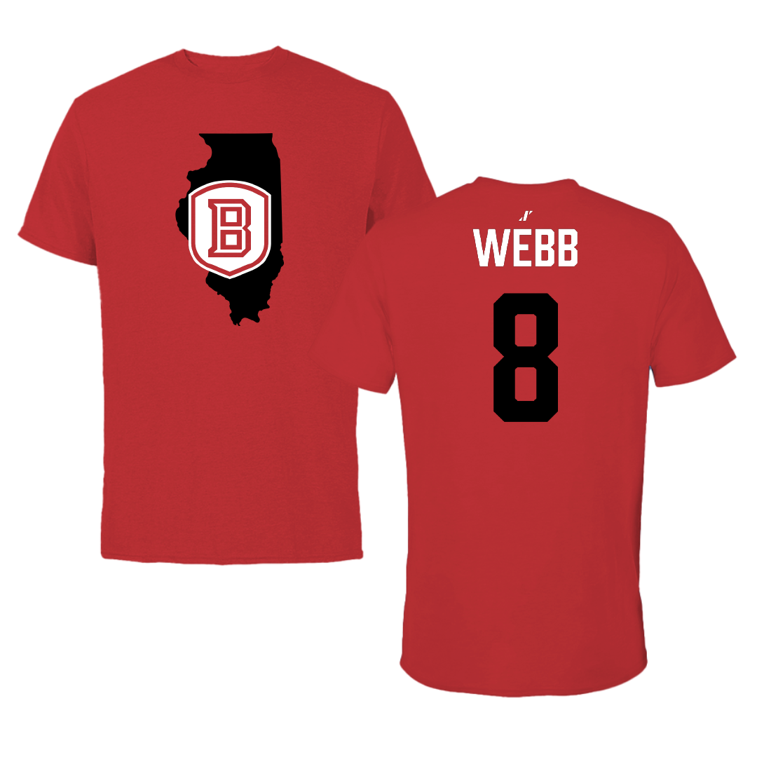 Bradley University Softball Red State Performance Tee - #8 Hailey Webb