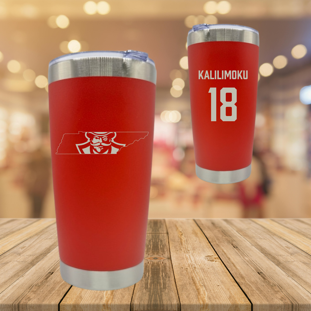 Austin Peay State University Soccer Red Stainless Steel Tumbler - #18 Zoey Kalilimoku