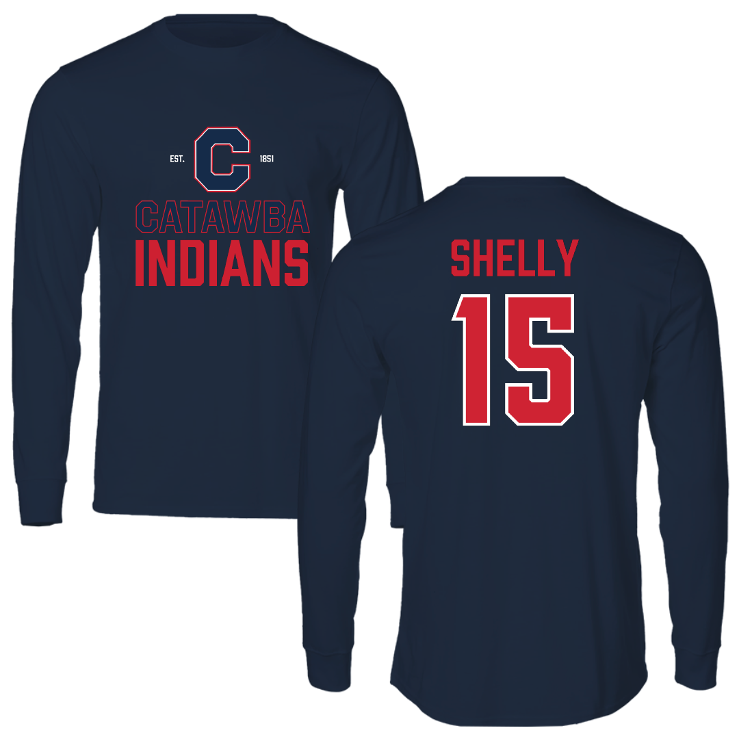Catawba College Baseball Navy General Long Sleeve - #15 Sean Shelly