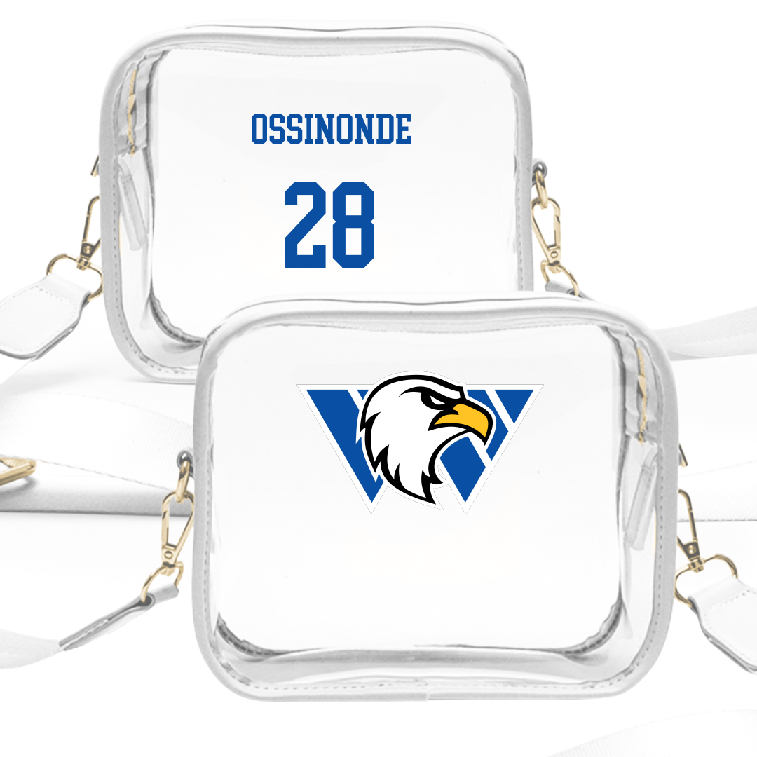 Williams Baptist University Soccer (M) White Clear Stadium Bag - #28 Yannick Ossinonde