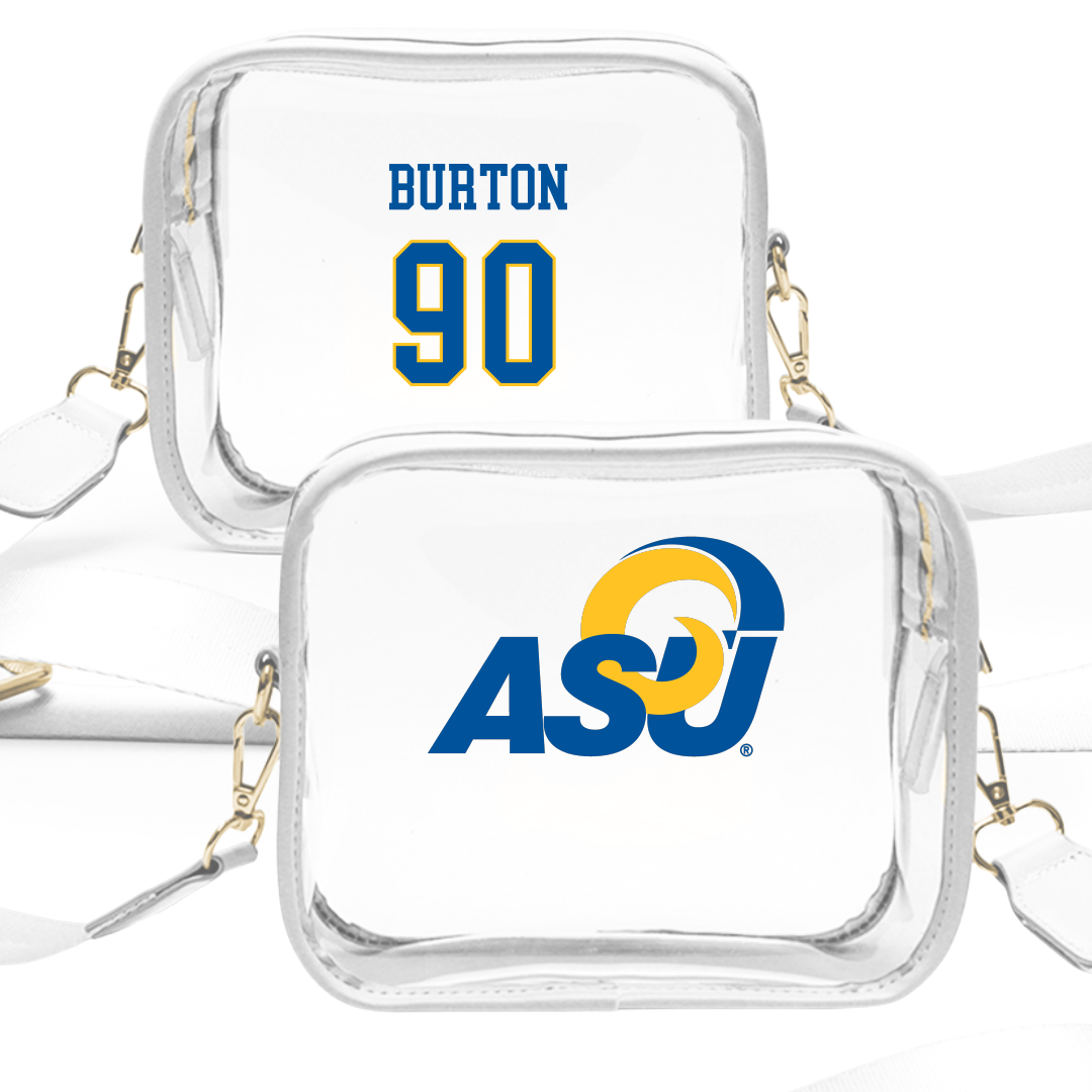 Angelo State University Football White Clear Stadium Bag - #90 Zach Burton