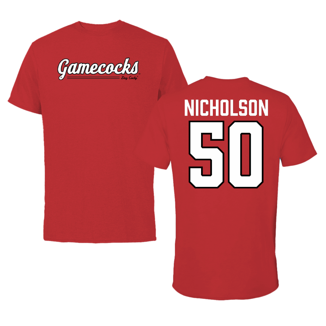 Jacksonville State University Basketball Red General Performance Tee - #50 Mason Nicholson