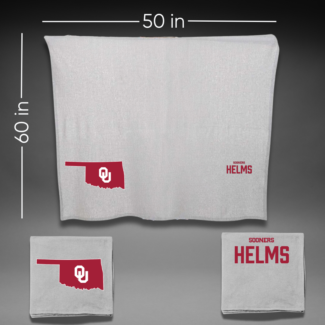 University of Oklahoma Rowing Gray Blanket - Mary Helms