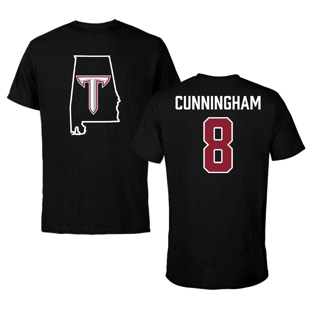 Troy University Softball Black State Performance Tee - #8 Ella Cunningham