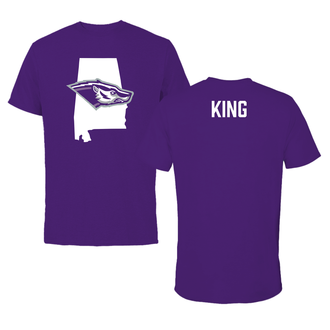 Spring Hill College TF and XC Purple State Performance Tee - Kobe King