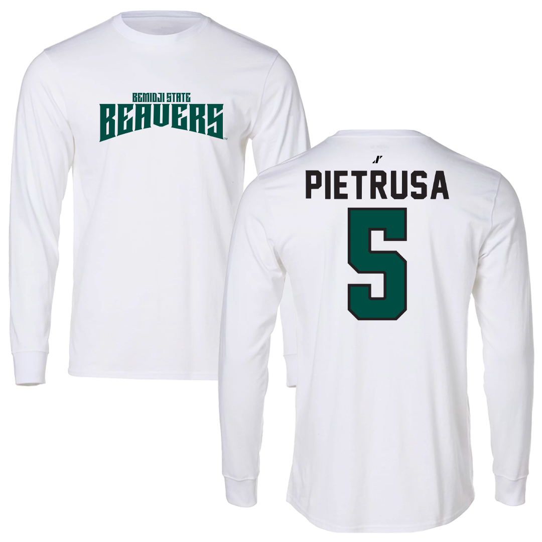 Bemidji State University Baseball White Classic Long Sleeve - #5 Cameron Pietrusa