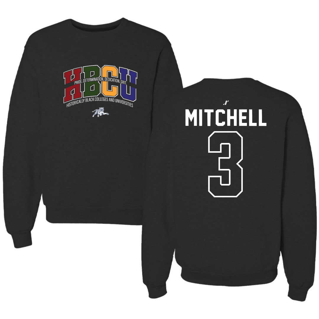 Jackson State University Basketball Black HBCU Crewneck - #3 Jayme Mitchell