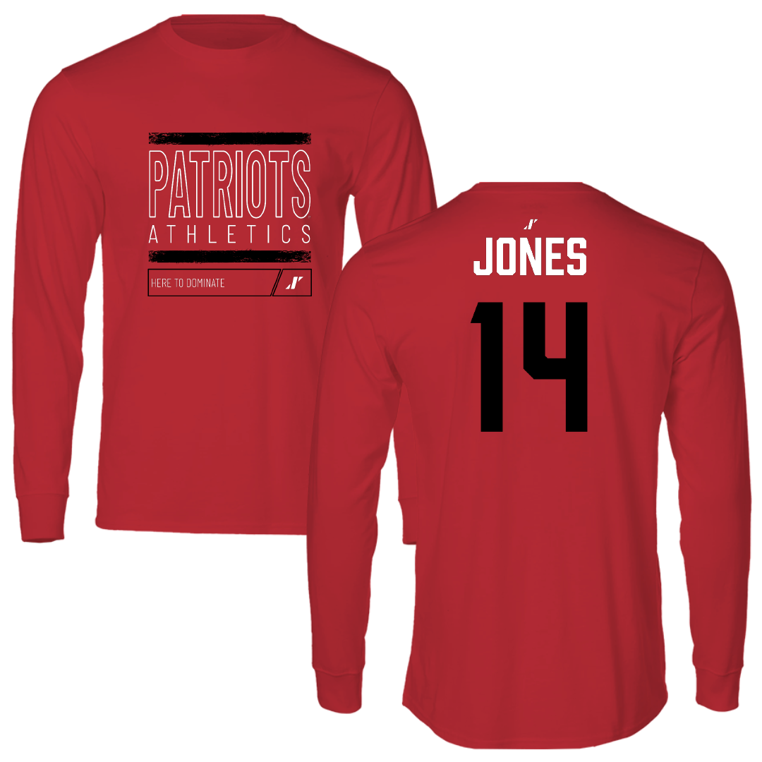 Dallas Baptist University Lacrosse Red Dominate Performance Long Sleeve - #14 Kenton Jones