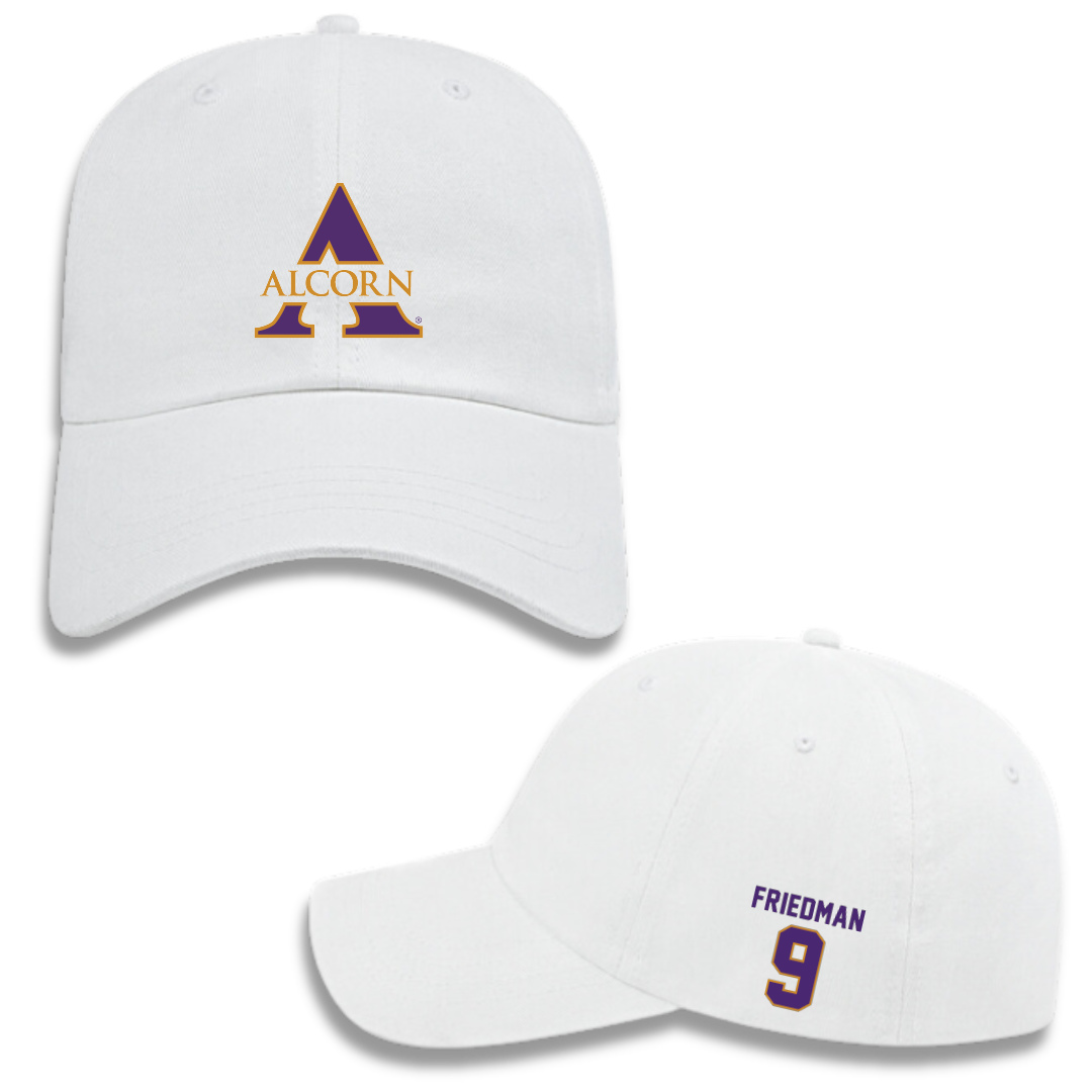 Alcorn State University Baseball White Hat - #9 Asher Friedman
