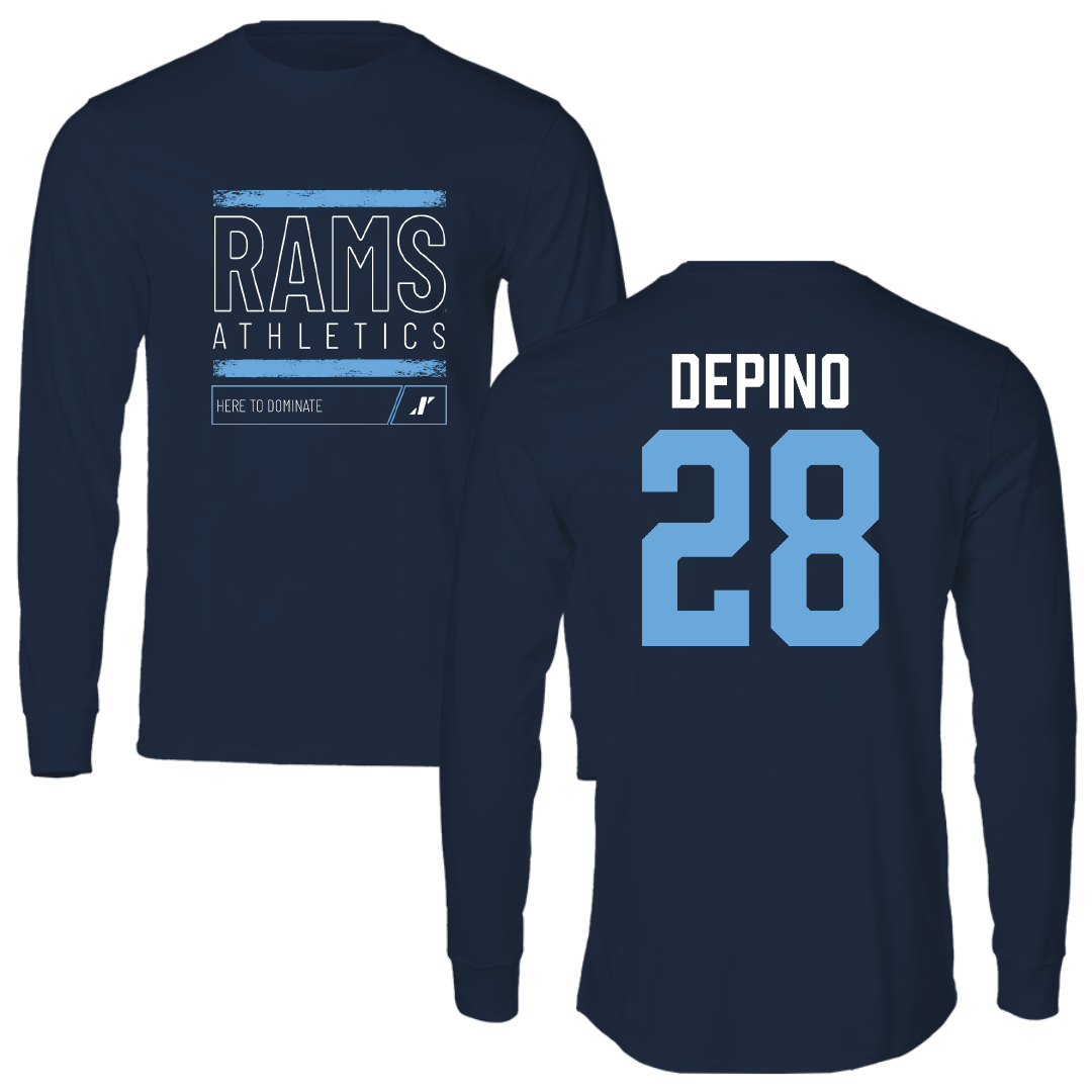 University of Rhode Island Baseball Navy Dominate Performance Long Sleeve - #28 Anthony DePino