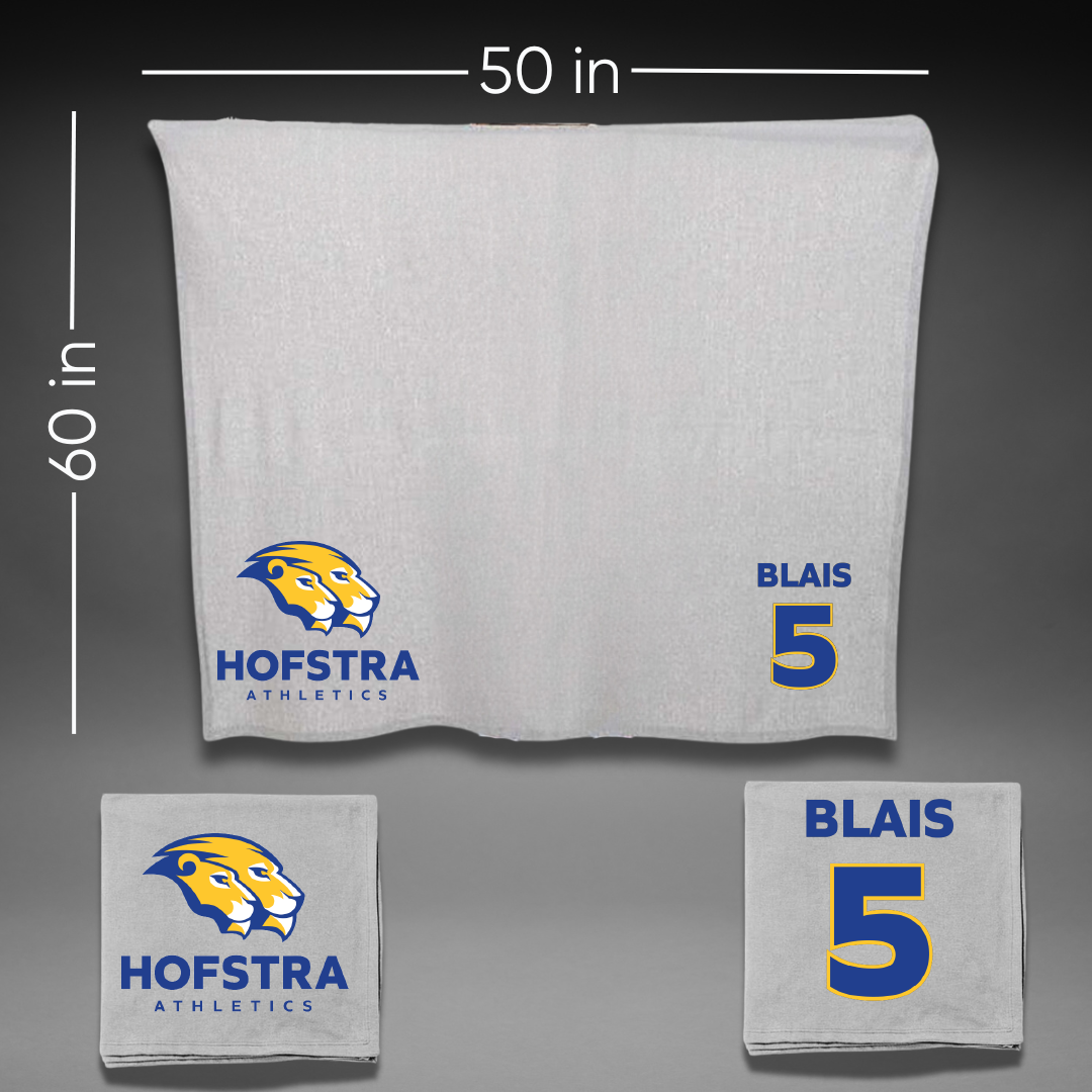 Hofstra University Lacrosse (M) Gray Blanket - #5 Jack Blais
