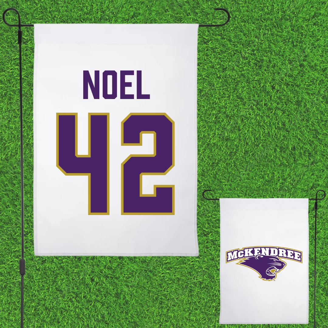 McKendree University Baseball White Garden Flag - #42 Shane Noel