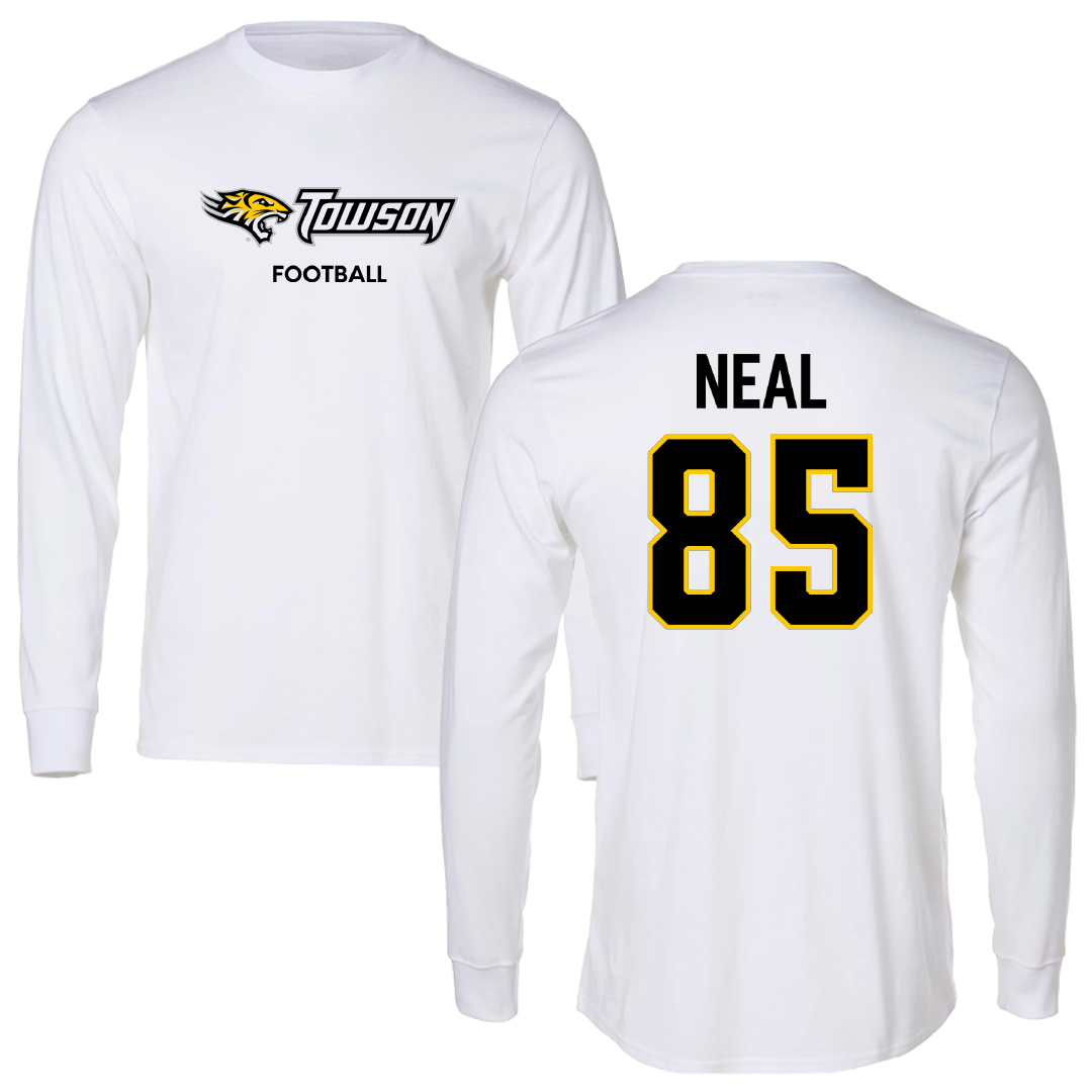 Towson University Football White Long Sleeve - #85 Gordon Neal