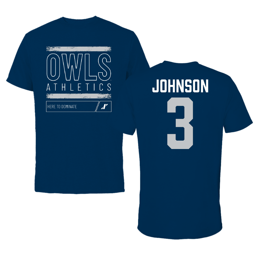 Rice University Baseball Navy Dominate Tee - #3 Max Johnson
