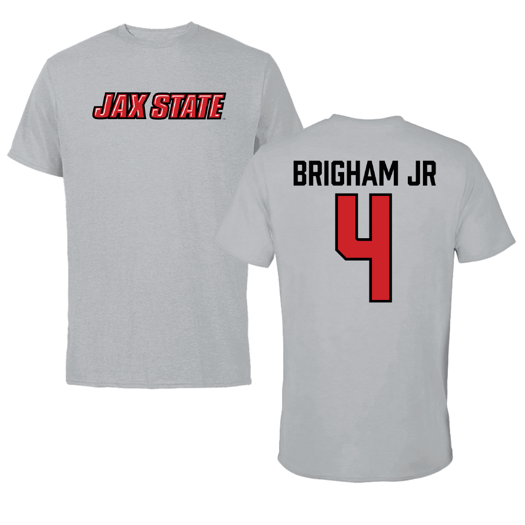 Jacksonville State University Basketball Sport Gray Tee - #4 Marcellus Brigham Jr