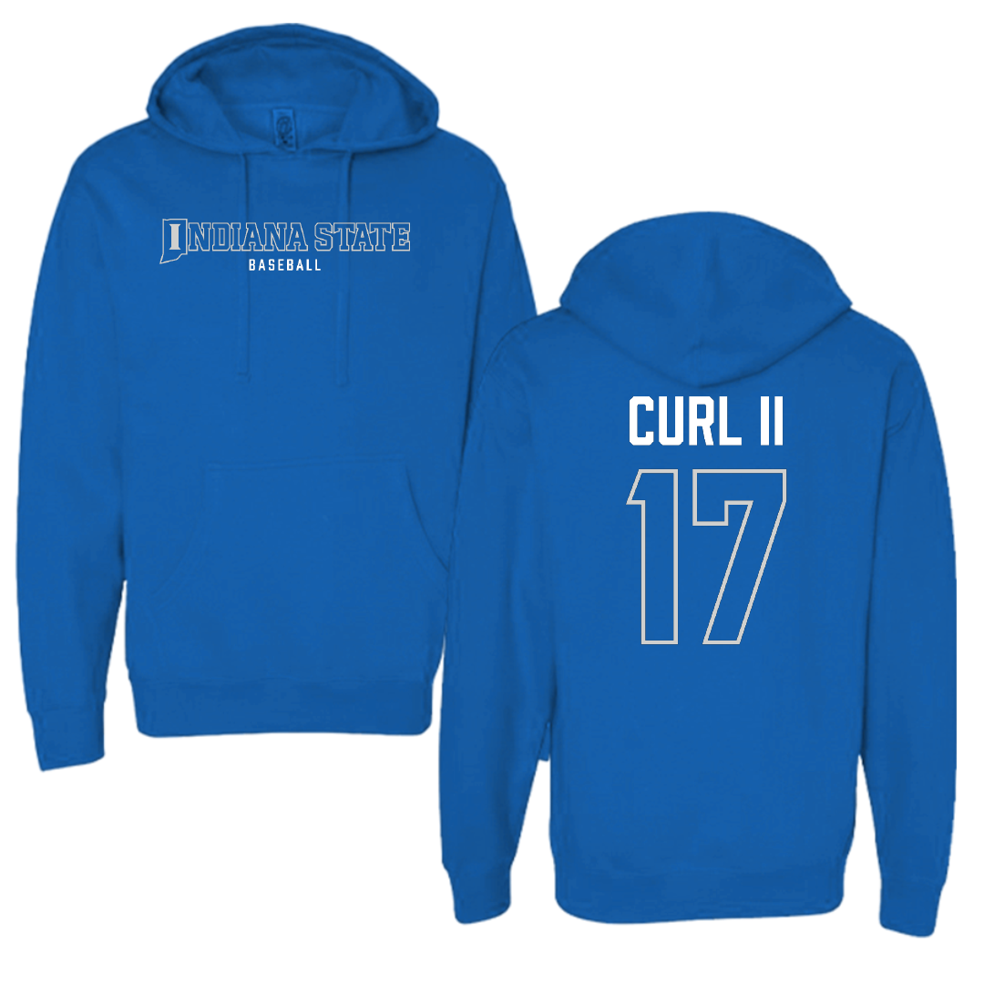 Indiana State University Baseball Blue Block Hoodie - #17 John Curl II