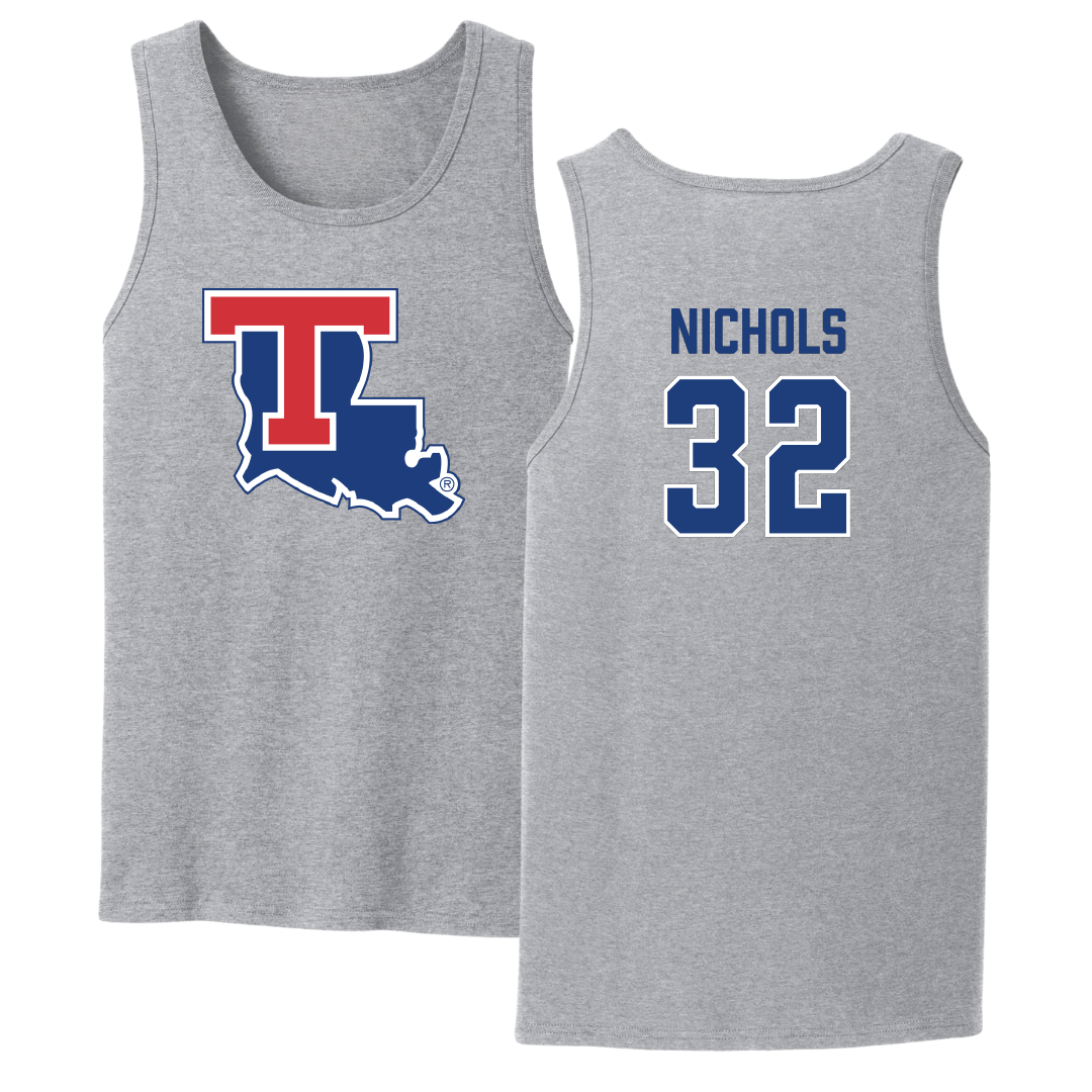Louisiana Tech University Baseball Sport Gray Tank Top - #32 Luke Nichols