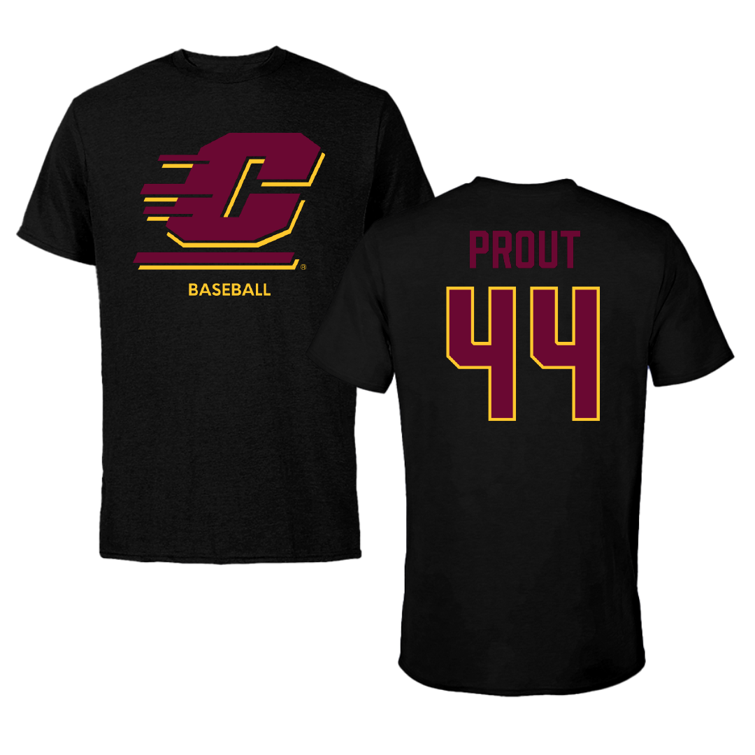 Central Michigan University Baseball Black Tee - #44 Cole Prout