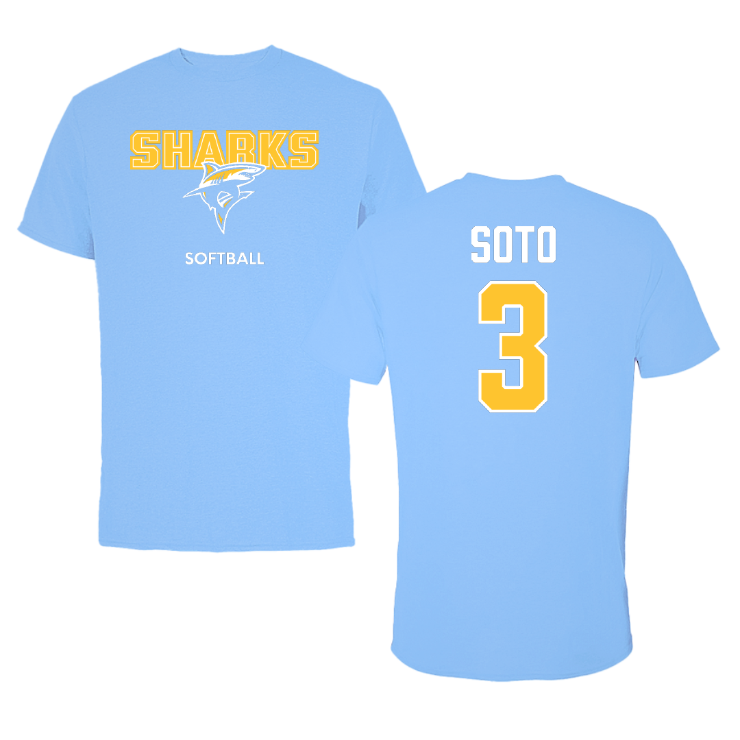 Long Island University Softball Carolina Blue Tee - #3 Anais Soto
