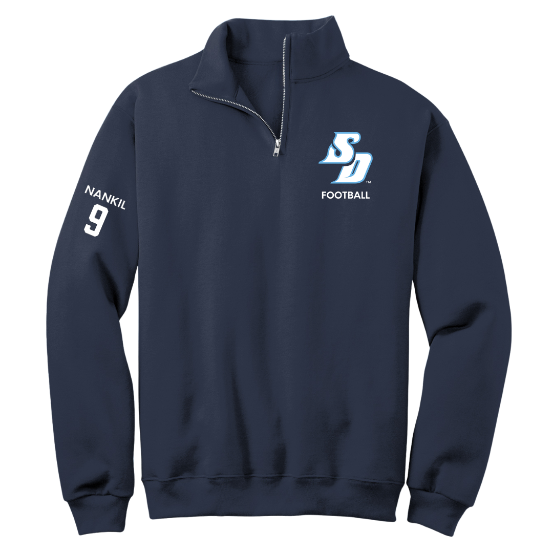 University of San Diego Football Navy Quarter-Zip - #9 Dom Nankil