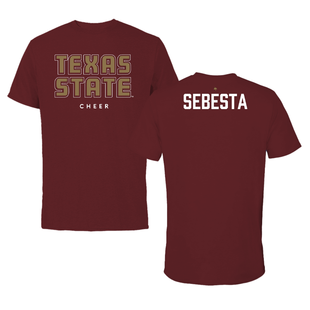 Texas State University Cheer Maroon Performance Tee - Caylie Sebesta