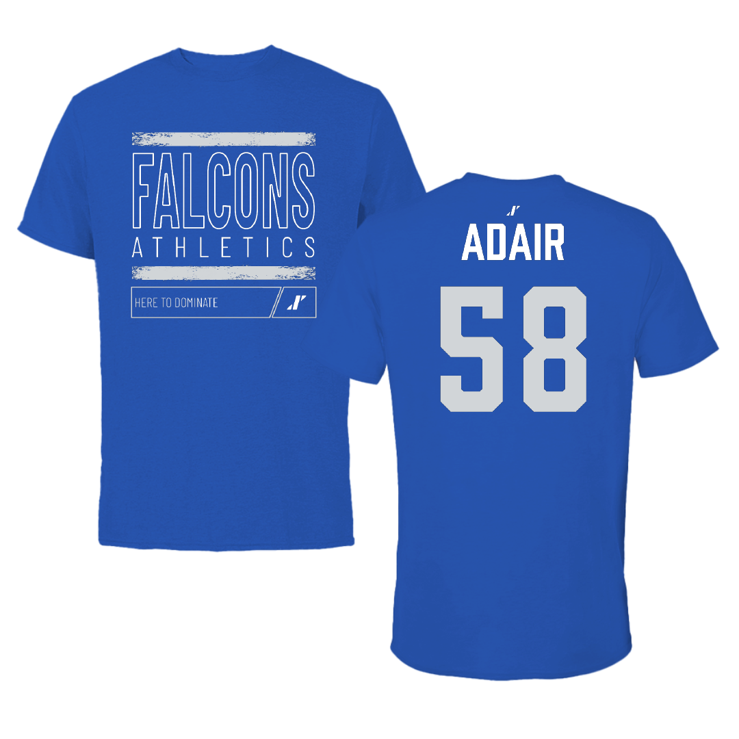 Albertus Magnus College Ice Hockey (W) Blue Dominate Tee - #58 Aubrie Adair