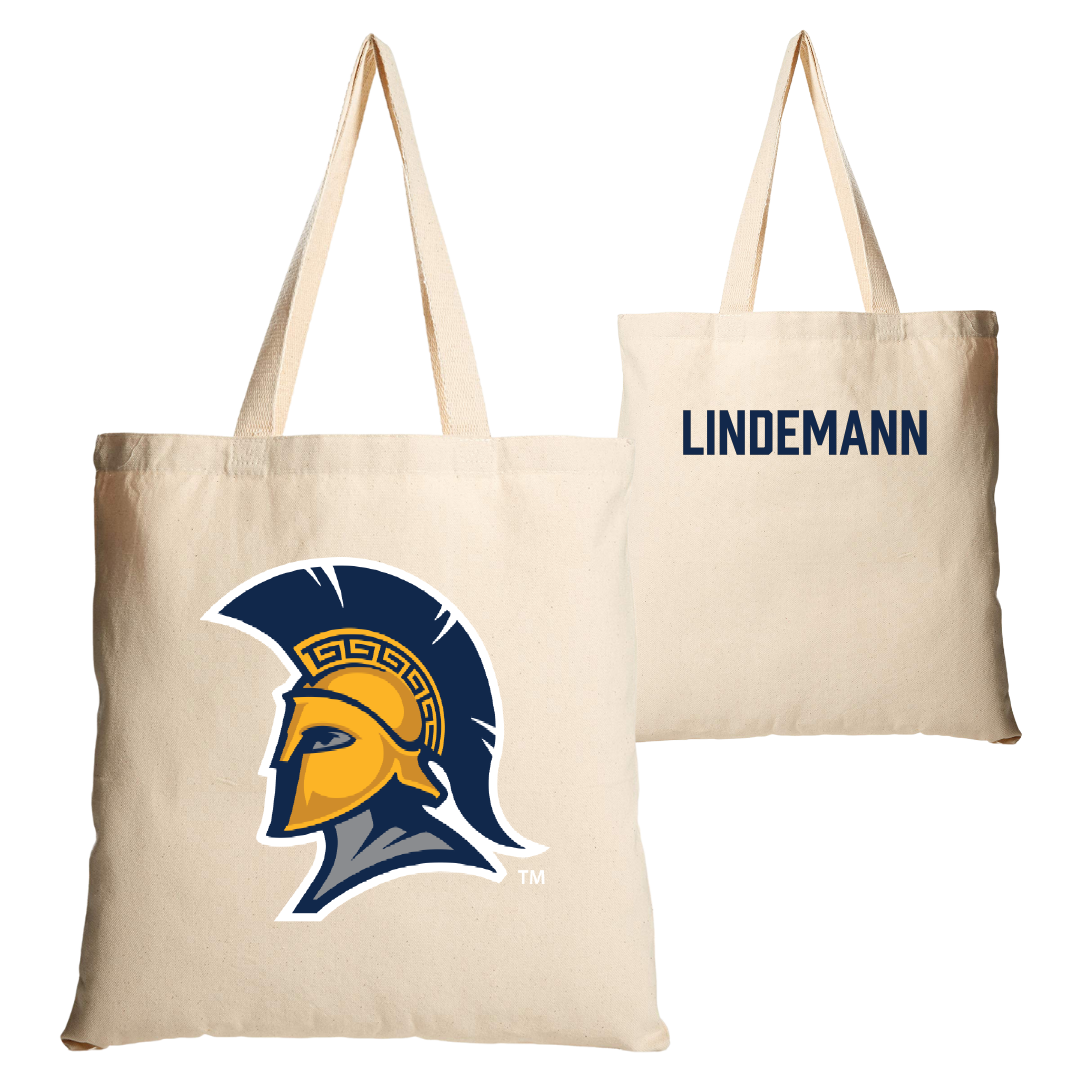 UNC Greensboro Tennis (M) Tan Canvas Tote Bag - Eric Lindemann