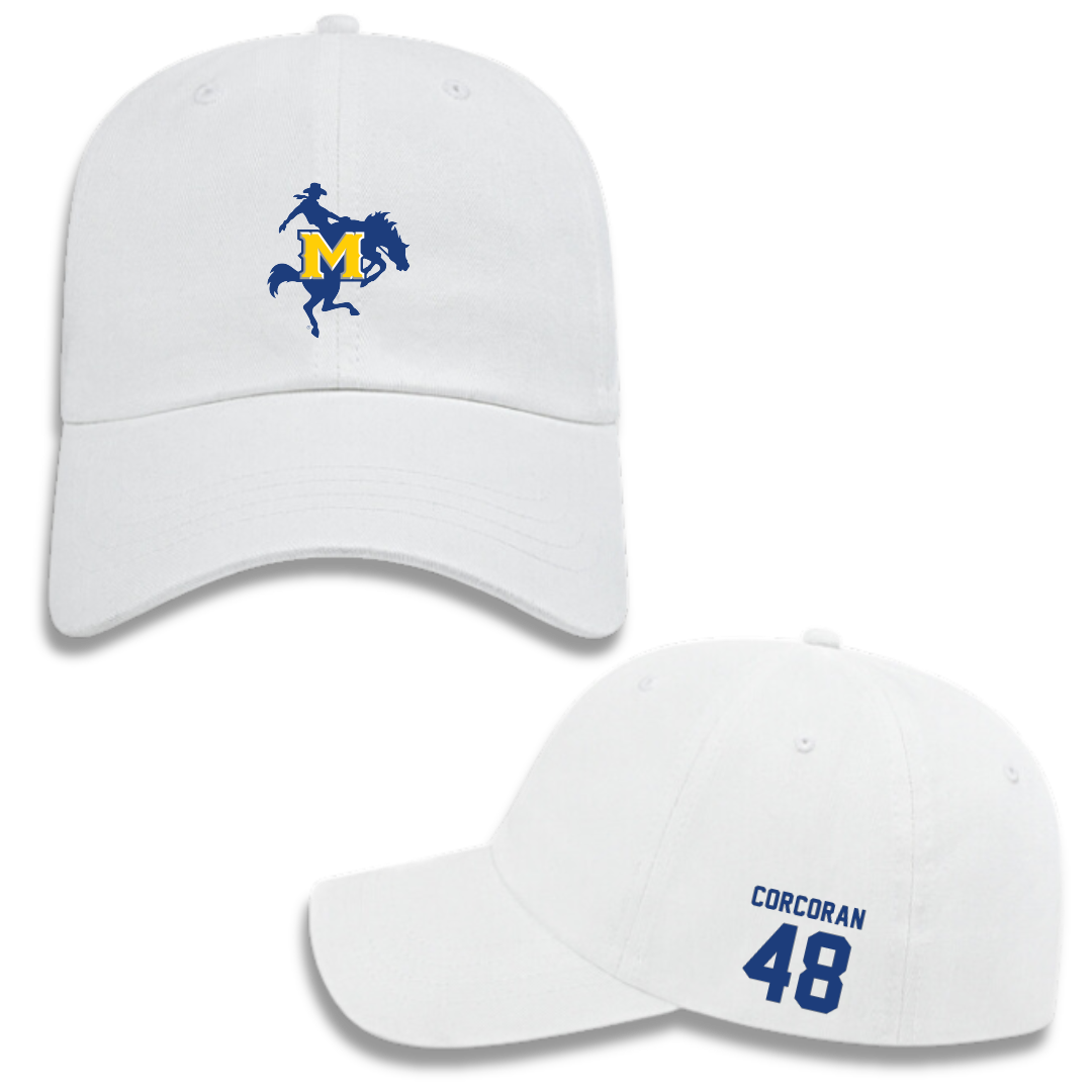 McNeese State University Baseball White Hat - #48 Brady Corcoran
