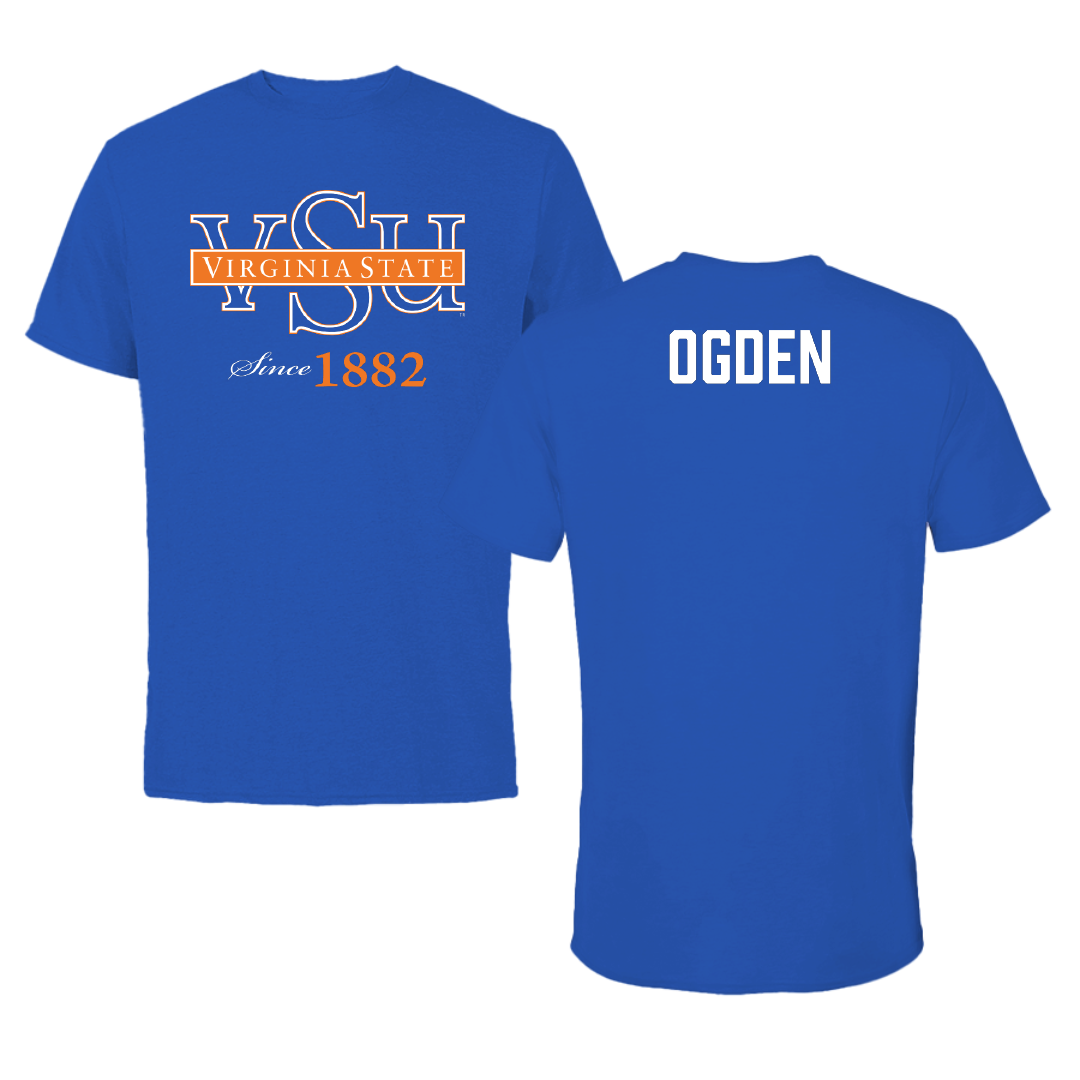 Virginia State University Golf Blue Performance Tee - Lucas Ogden