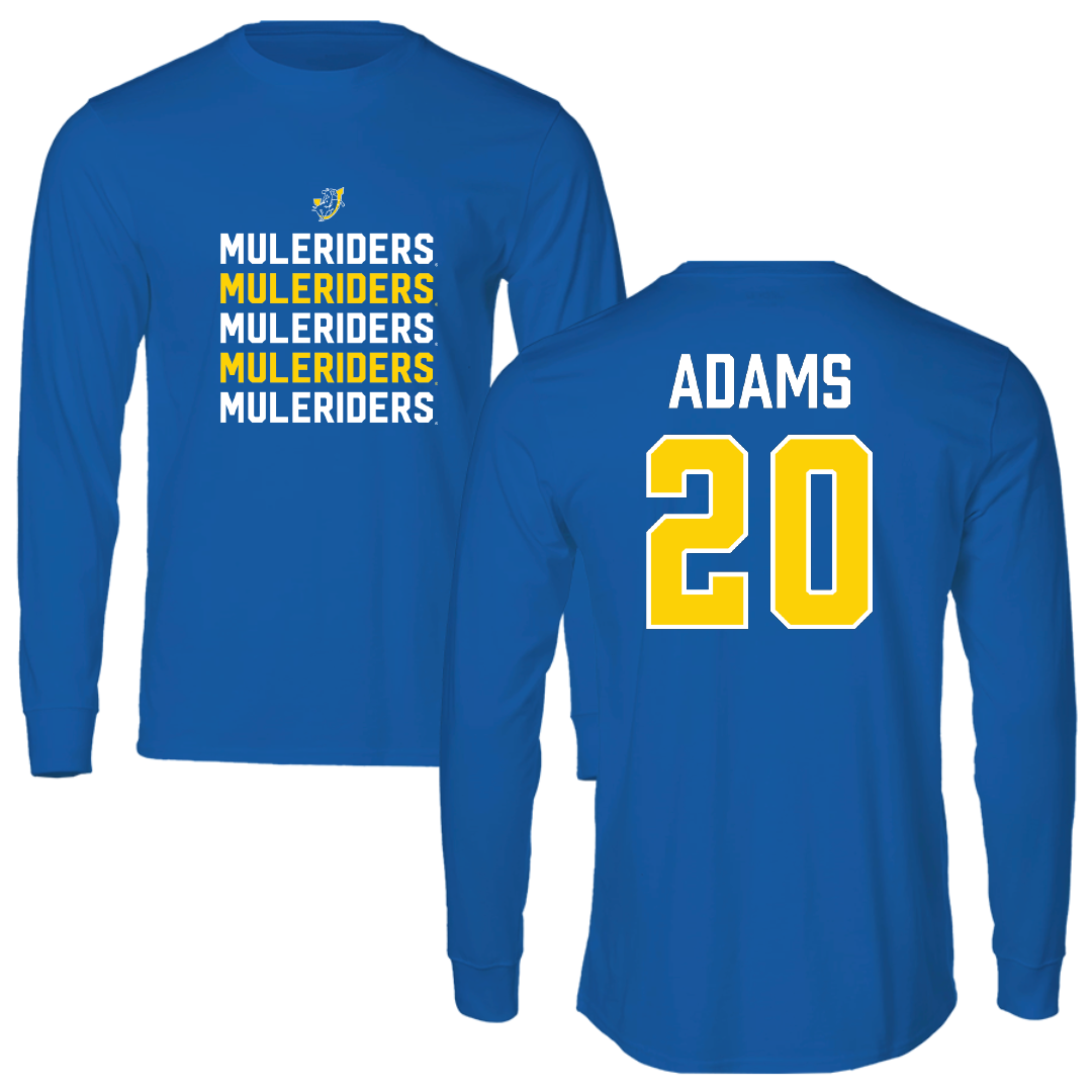 Southern Arkansas University Softball Blue General Performance Long Sleeve - #20 Kelsie Adams