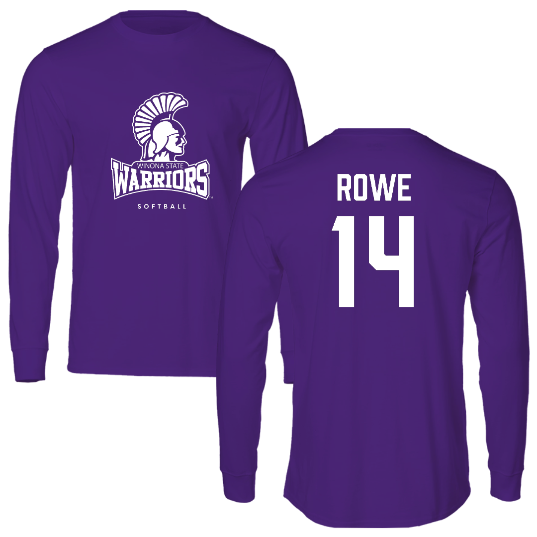 Winona State University Softball Purple Performance Long Sleeve - #14 Madi Rowe