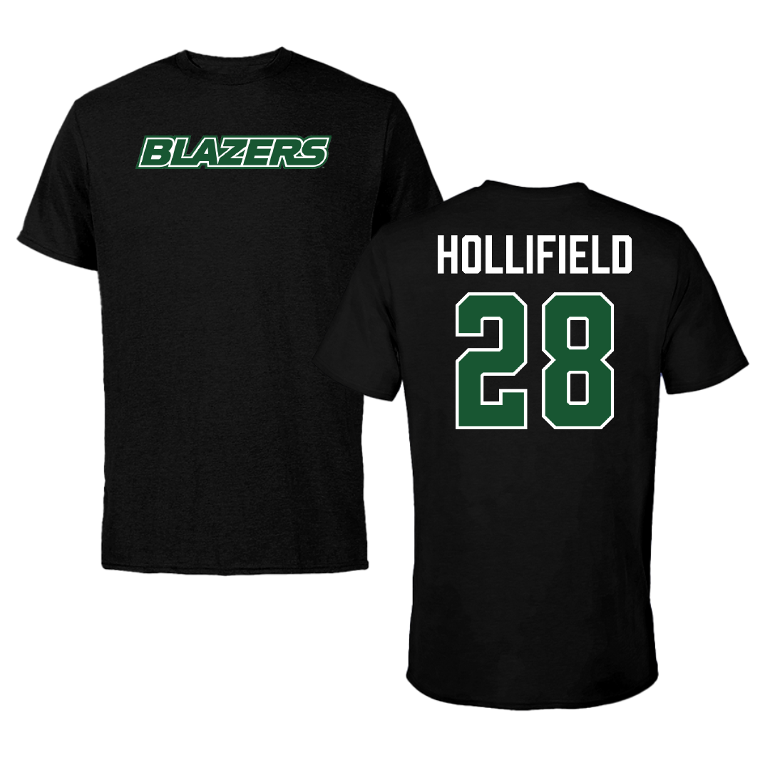 University of Alabama at Birmingham Baseball Black Performance Tee - #28 Nicholas Hollifield