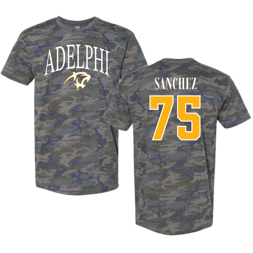 Adelphi University Bowling Vintage Camo Tee - #75 Jillian Sanchez