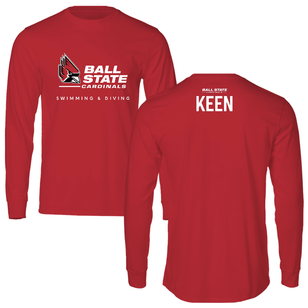 Ball State University Swimming & Diving Red Long Sleeve - Anna Keen