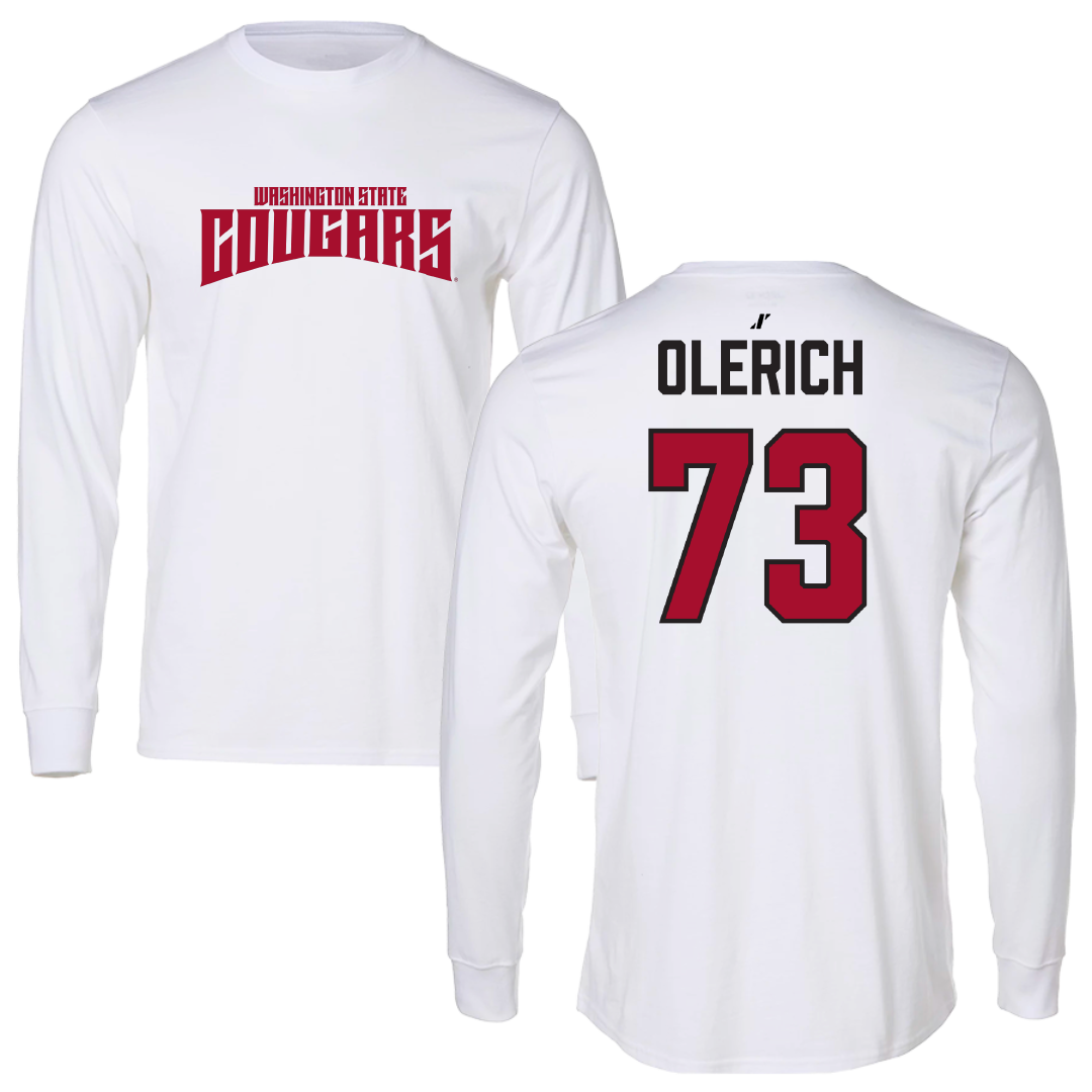 Washington State University Football White Classic Long Sleeve - #73 AJ Olerich