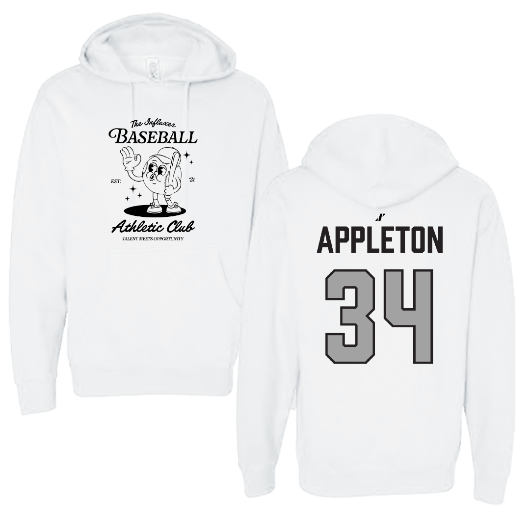 Baseball White Influxer Athletic Club Hoodie - #34 Carson Appleton